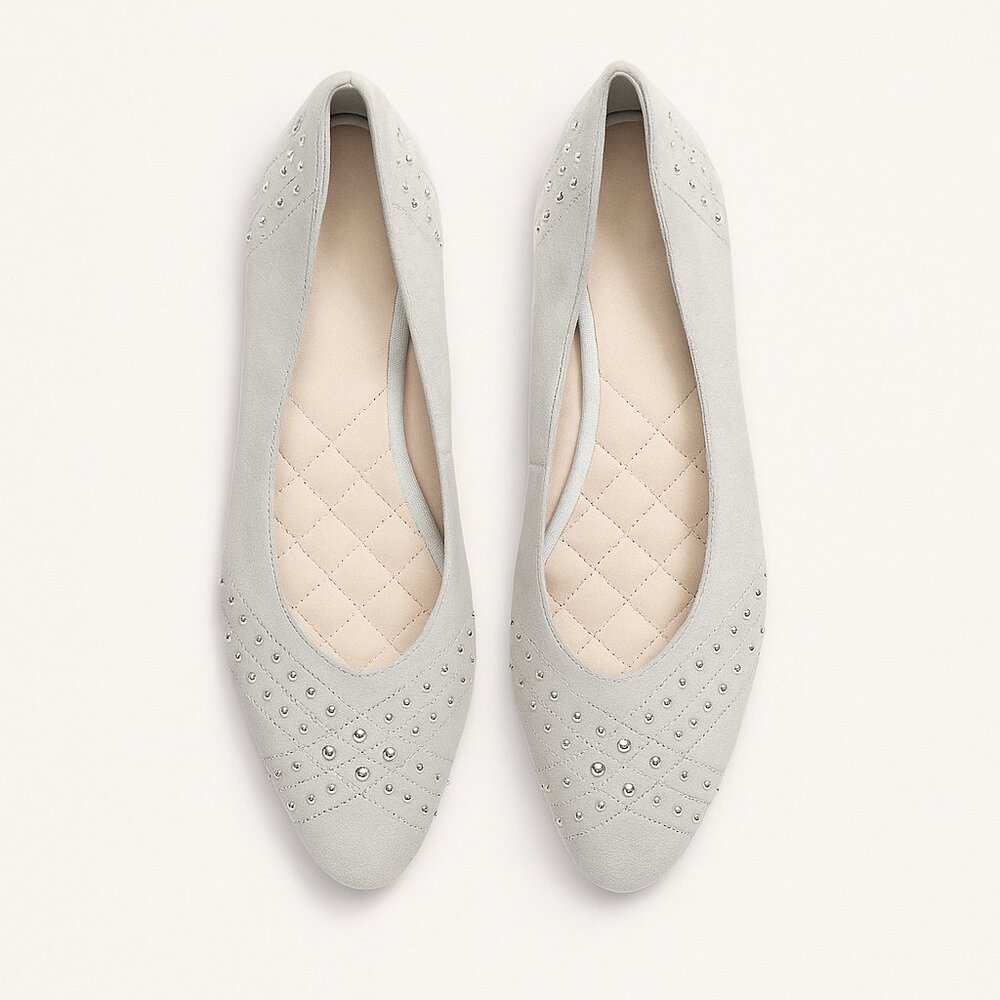 Y2K vintage Gray Studded Women's Flats